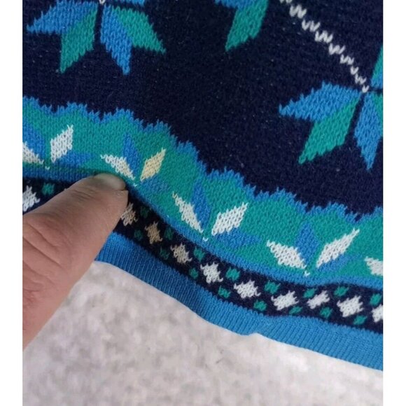 Vintage First Issue Womens L Button Up Sweater Cardigan Aztec Southwest Cotton - Picture 14 of 16